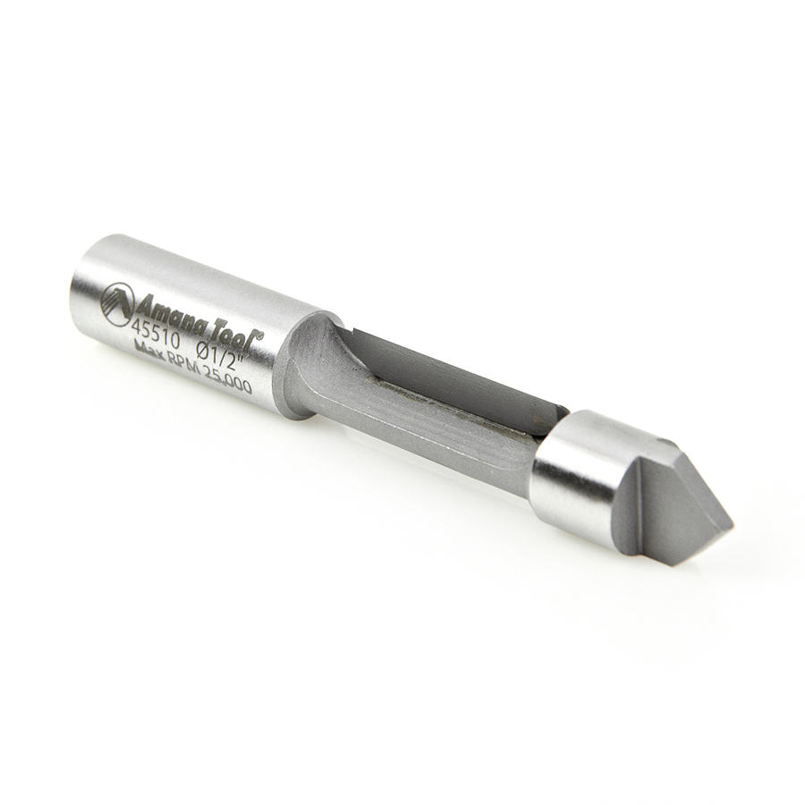 45510 Carbide Tipped Panel Pilot Concave Grind 1/2 Dia x 1-3/16 x 1/2 Inch Shank Single Flute