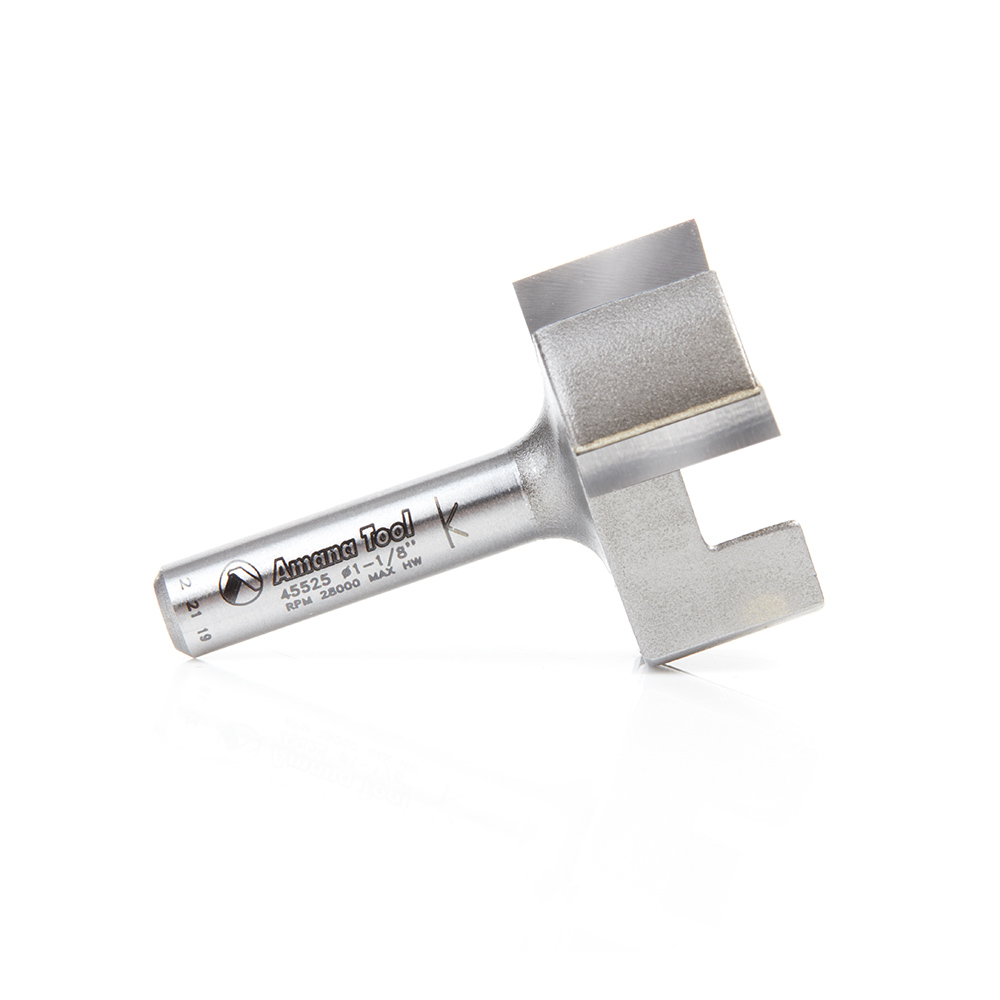 45525 Carbide Tipped Spoilboard Surfacing, Rabbeting, Flycutter, Slab Leveler, Surface Planer & Flattening 1-1/8 Dia x 1/2 x 1/4 Inch Shank Router Bit
