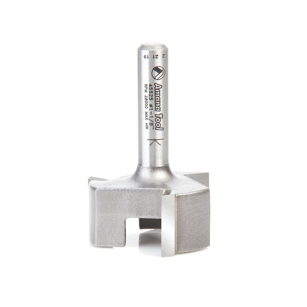 45525 Carbide Tipped Spoilboard Surfacing, Rabbeting, Flycutter, Slab Leveler, Surface Planer & Flattening 1-1/8 Dia x 1/2 x 1/4 Inch Shank Router Bit