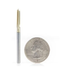 45608 "Zero-Point" 90 Degree V-Groove and Engraving 1/8 Dia x 1/16 x 1/8 Shank ZrN Coated Router Bit
