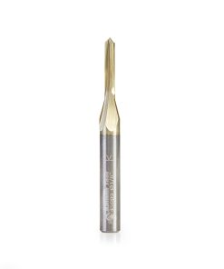 45609 "Zero-Point" 90 Degree V-Groove and Engraving 1/8 Dia x 1/16 x 1/4 Shank ZrN Coated Router Bit