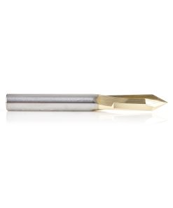45615 "Zero-Point" 60 Degree V-Groove and Engraving 1/4 Dia x 0.214" x 1/4 Shank ZrN Coated Router Bit