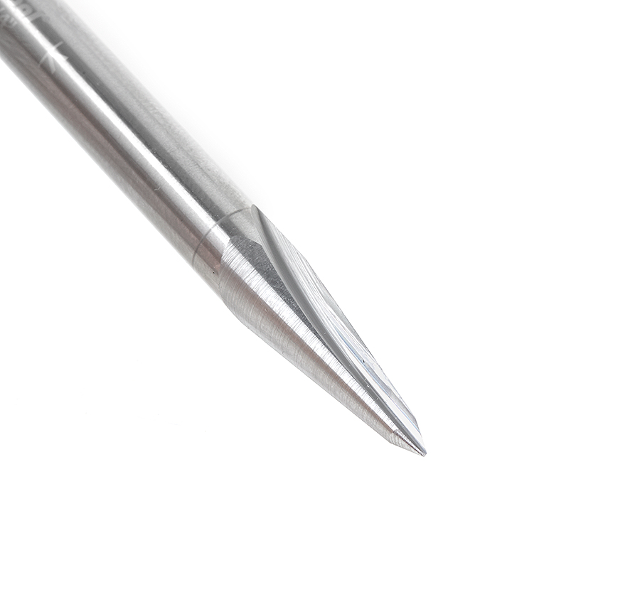 45628 Solid Carbide V Groove Engraving 15 Deg x 1/4 Dia x 0.666" x 1/4 Inch Shank