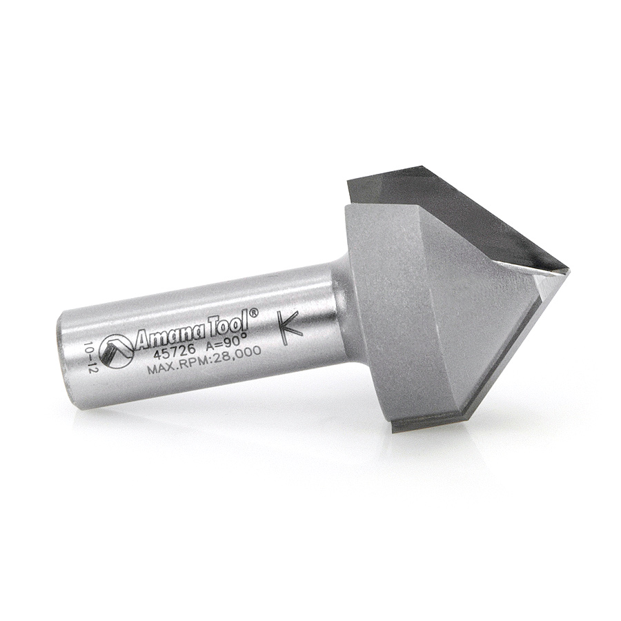 45726 Carbide Tipped V-Groove 90 Deg x 1-1/4 Dia x 9/16 x 1/2 Inch Shank