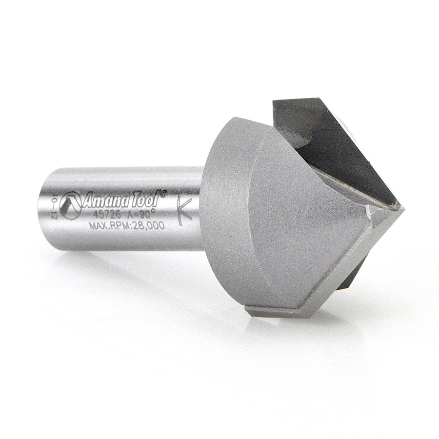 45726 Carbide Tipped V-Groove 90 Deg x 1-1/4 Dia x 9/16 x 1/2 Inch Shank
