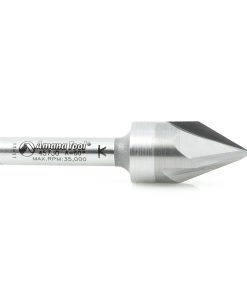 45730 Solid Carbide Cutting Head Brazed to Steel Shank V-Groove Signmaking & Lettering 60 Deg x 9/16 Dia x 7/16 x 1/4 Inch Shank