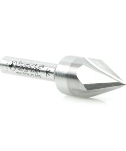 45730 Solid Carbide Cutting Head Brazed to Steel Shank V-Groove Signmaking & Lettering 60 Deg x 9/16 Dia x 7/16 x 1/4 Inch Shank