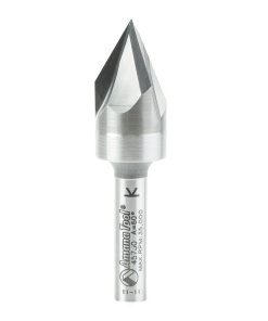 45730 Solid Carbide Cutting Head Brazed to Steel Shank V-Groove Signmaking & Lettering 60 Deg x 9/16 Dia x 7/16 x 1/4 Inch Shank