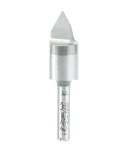 45731 Solid Carbide Cutting Head Brazed to Steel Shank V-Groove Signmaking & Lettering 60 Deg x 9/16 Dia x 7/16 x 1/4 Inch Shank