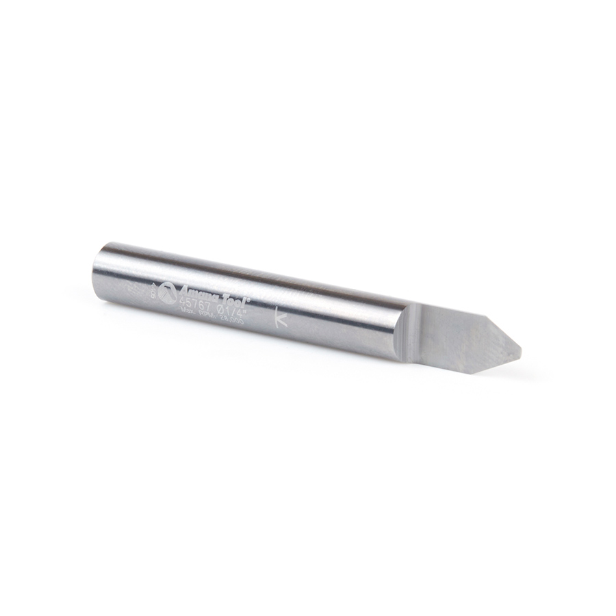 45767 Solid Carbide 60 Degree Engraving 0.060 Tip Width x 1/4 Shank x 2 Inch Long Signmaking Router Bit