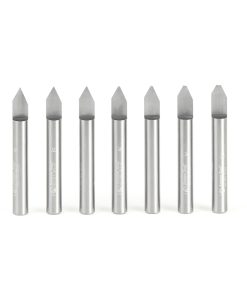 45769 7-Piece Solid Carbide 60 Deg Engraving 1/4 Inch Shank x 2 Inch Long Router Bit Set