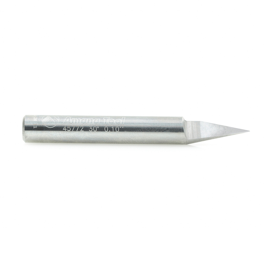 45772 Solid Carbide 30 Degree Engraving 0.010 Tip Width x 1/4 Inch Shank Signmaking