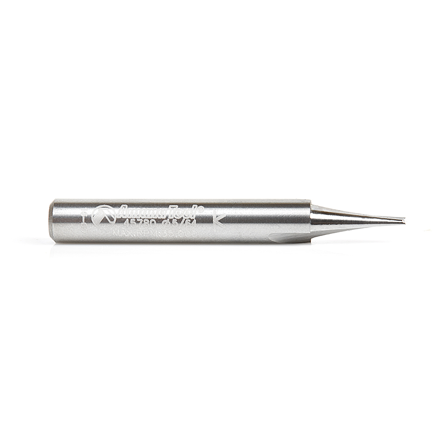 45780 Solid Carbide V Groove Engraving 15 Deg x 3/16 Dia x 1/2 x 1/4 Inch Shank