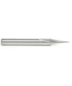 45783 Solid Carbide Carving Liner 18 Deg x 1/4 Dia x 5/8 x 1/4 Inch Shank x 1-Flute