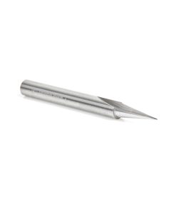 45783 Solid Carbide Carving Liner 18 Deg x 1/4 Dia x 5/8 x 1/4 Inch Shank x 1-Flute