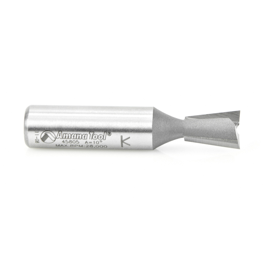 45805 Carbide Tipped Dovetail 10 Deg x 1/2 Dia x 5/8 x 1/2 Inch Shank