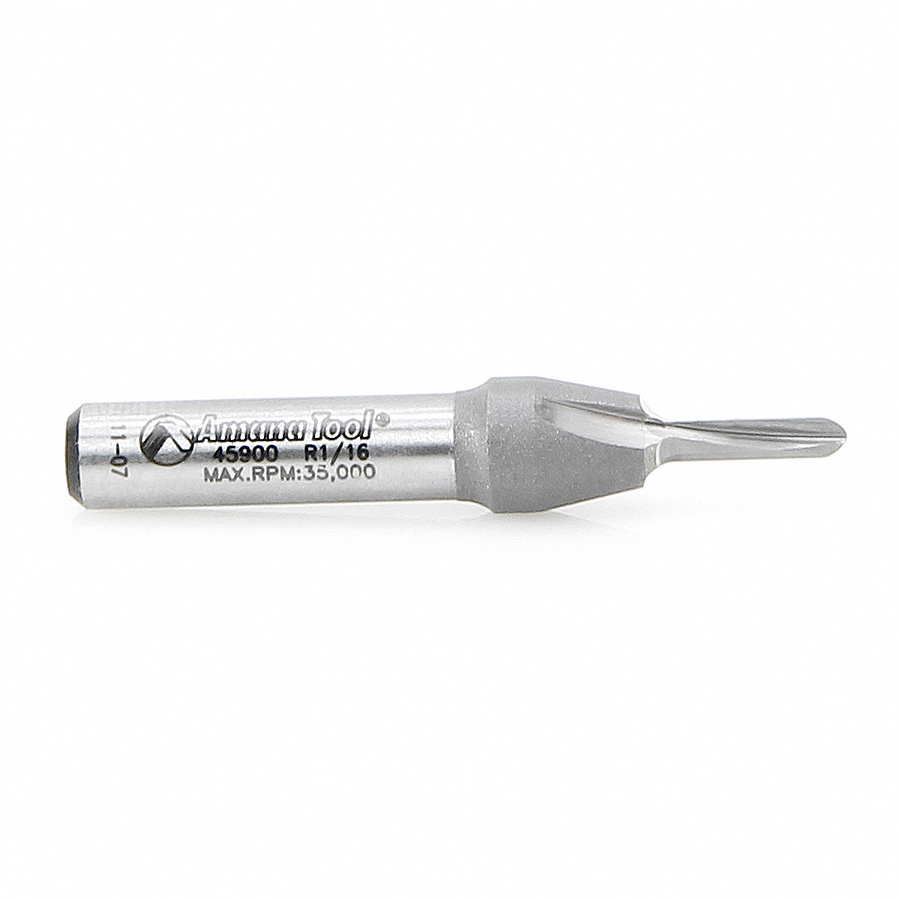 45900 Solid Carbide (Brazed To Steel Shank) Core Box 1/16 Radius x 1/8 Dia x 3/8 x 1/4 Inch Shank