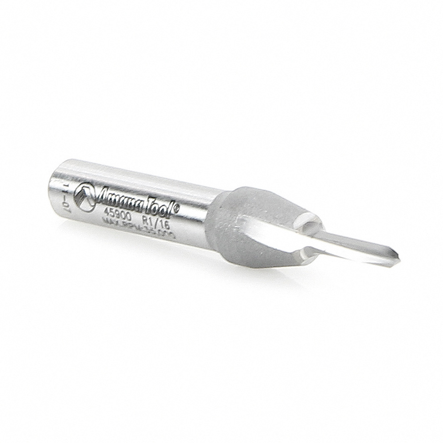 45900 Solid Carbide (Brazed To Steel Shank) Core Box 1/16 Radius x 1/8 Dia x 3/8 x 1/4 Inch Shank