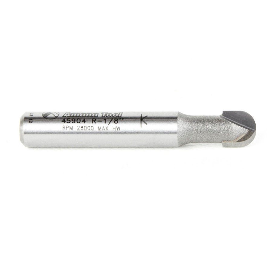 45904 Carbide Tipped Core Box 1/8 Radius x 1/4 Dia x 1/4 x 1/4 Inch Shank
