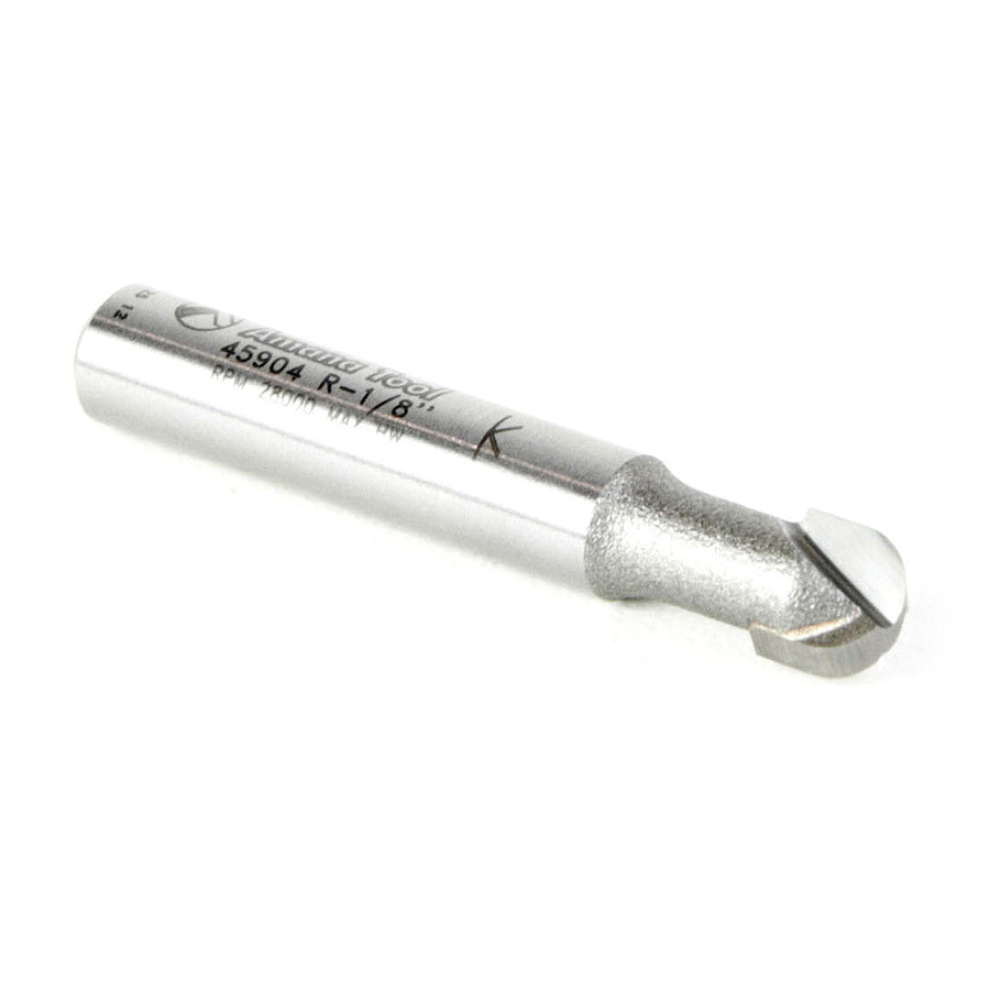 45904 Carbide Tipped Core Box 1/8 Radius x 1/4 Dia x 1/4 x 1/4 Inch Shank