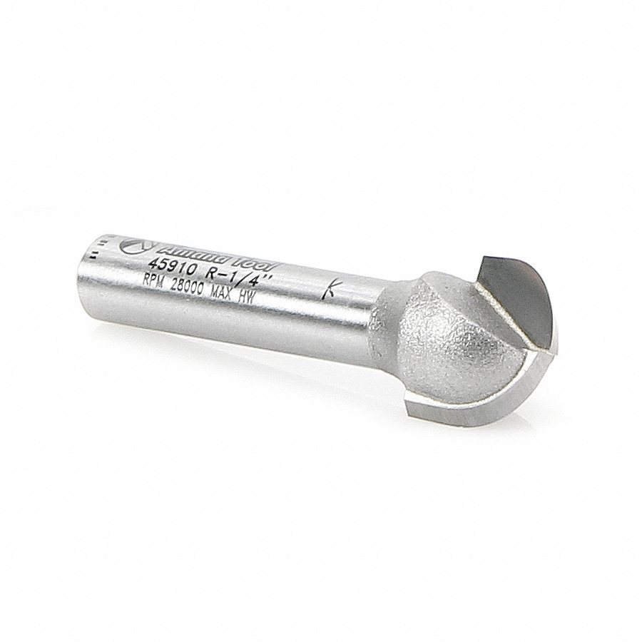 45910 Carbide Tipped Core Box 1/4 Radius x 1/2 Dia x 3/8 x 1/4 Inch Shank