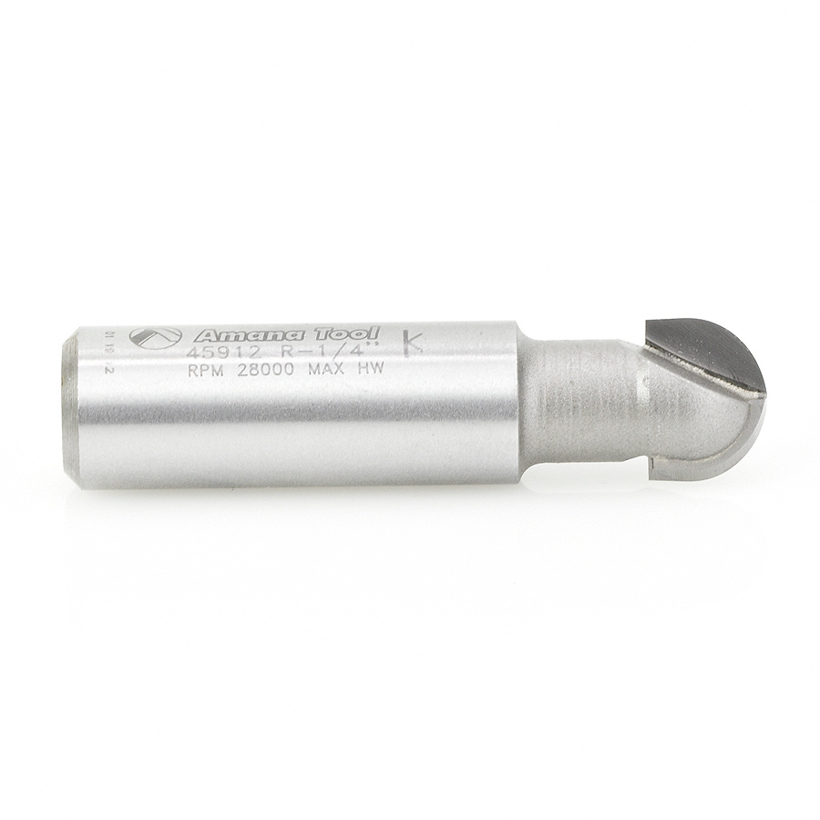 45912 Carbide Tipped Core Box 1/4 Radius x 1/2 Dia x 3/8 x 1/2 Inch Shank