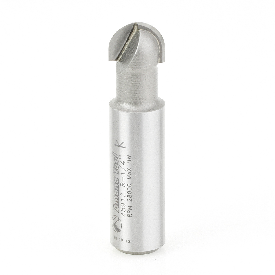 45912 Carbide Tipped Core Box 1/4 Radius x 1/2 Dia x 3/8 x 1/2 Inch Shank