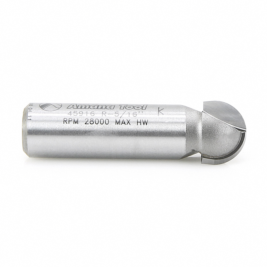 45916 Carbide Tipped Core Box 5/16 Radius x 5/8 Dia x 7/16 x 1/2 Inch Shank
