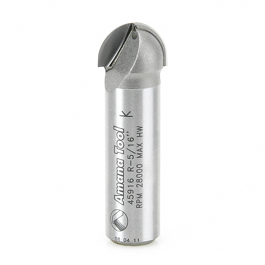 45916 Carbide Tipped Core Box 5/16 Radius x 5/8 Dia x 7/16 x 1/2 Inch Shank