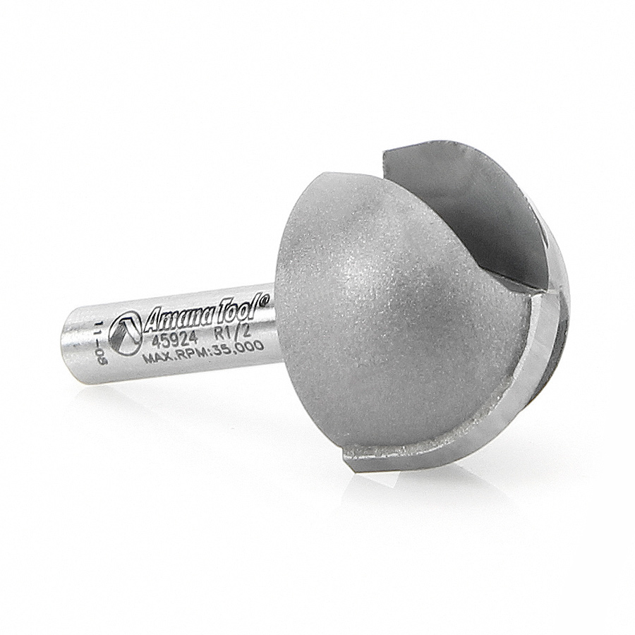 45924 Carbide Tipped Core Box 1/2 Radius x 1 Inch Dia x 5/8 x 1/4 Shank