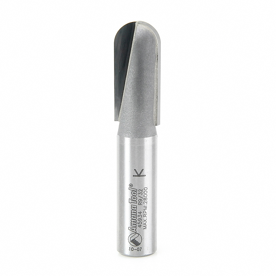 45934 Carbide Tipped Core Box 9/32 Radius x 9/16 Dia x 1-1/4 x 1/2 Inch Shank Extra Deep