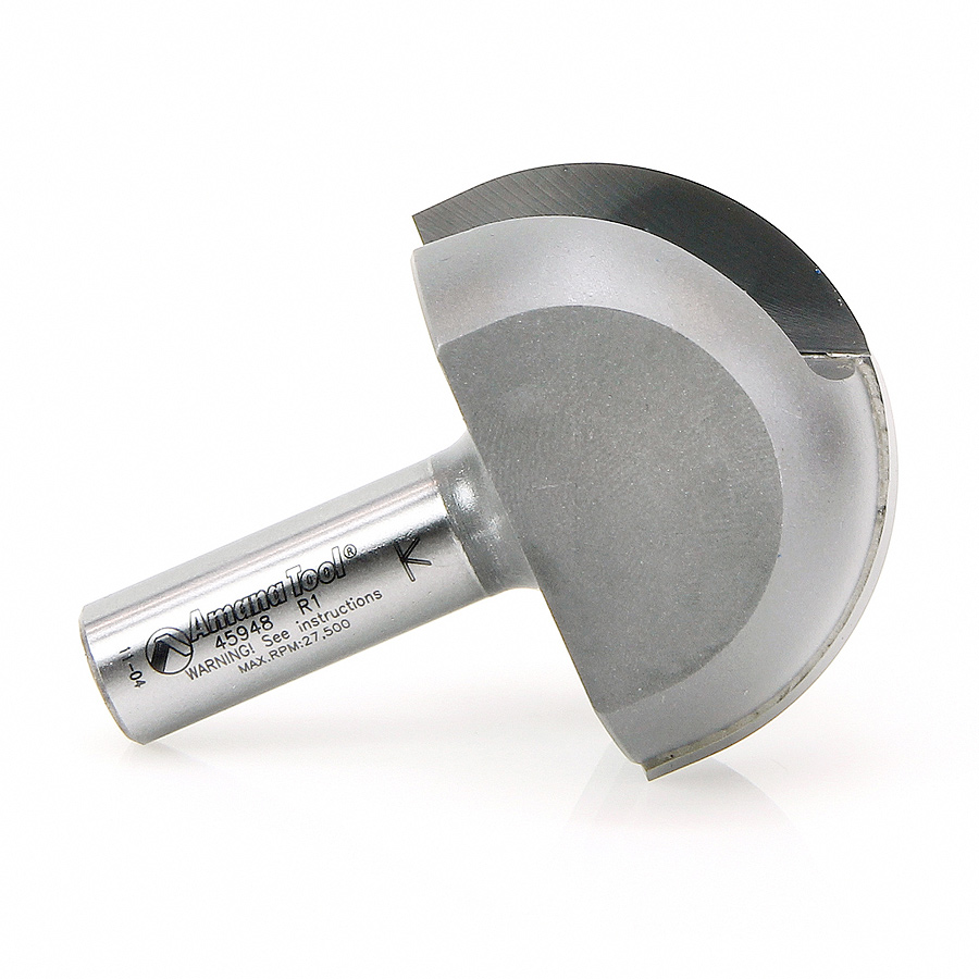 45948 Carbide Tipped Core Box 1 Inch Radius x 2 Inch Dia x 1-1/4 x 1/2 Shank Extra Deep