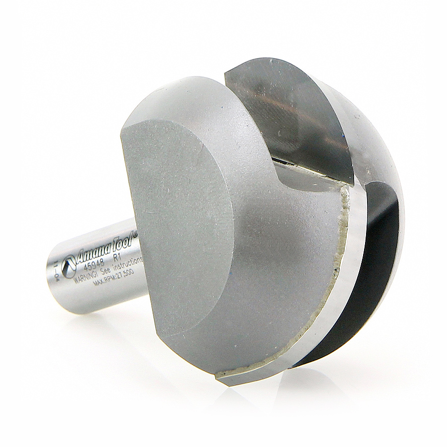 45948 Carbide Tipped Core Box 1 Inch Radius x 2 Inch Dia x 1-1/4 x 1/2 Shank Extra Deep