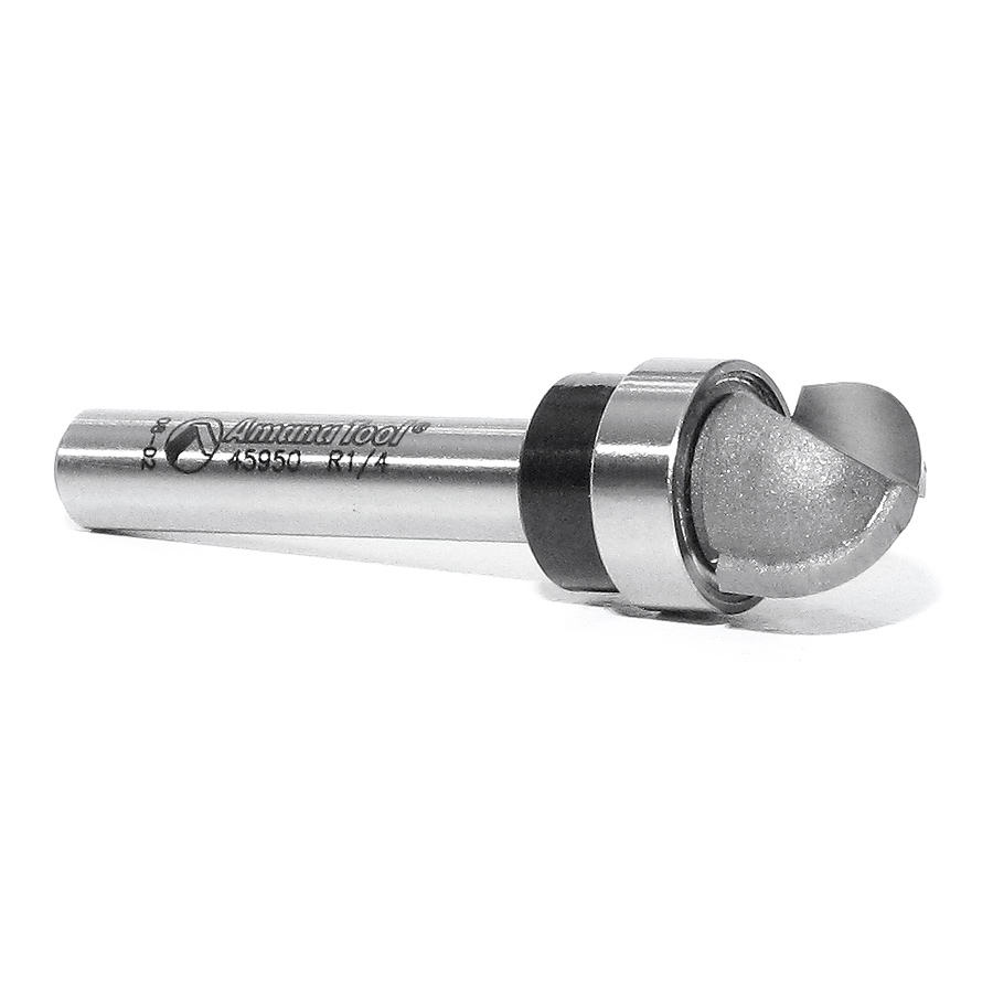 45950 Carbide Tipped Core Box 1/4 Radius x 1/2 Dia x 3/8 x 1/4 Inch Shank with Upper BB