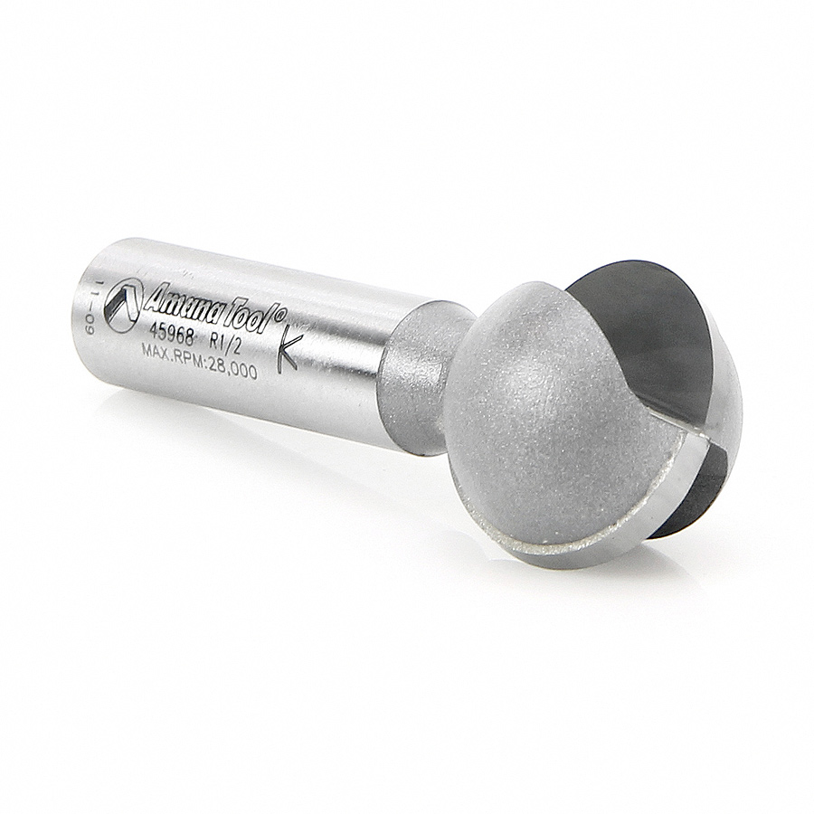 45968 Carbide Tipped Ball End 1/2 Radius x 1 Inch Dia x 1/2 x 1/2 Inch Shank