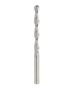 46032 Solid Carbide CNC Foam Cutting Up-Cut Ball End Spiral 1/4 Dia x 2-1/4 x 1/4 Shank x 4 Inch Long Router Bit