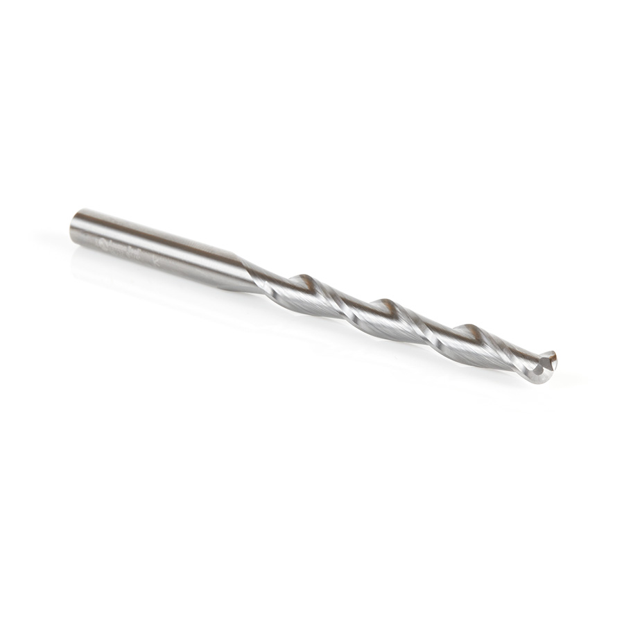 46032 Solid Carbide CNC Foam Cutting Up-Cut Ball End Spiral 1/4 Dia x 2-1/4 x 1/4 Shank x 4 Inch Long Router Bit