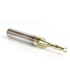 46040 Solid Carbide Up-Cut Spiral 1/8 Dia x 1/2 x 1/4 Shank x 2 Inch Long Composite, Fiberglass & Phenolic Cutting ZrN Coated Router Bit