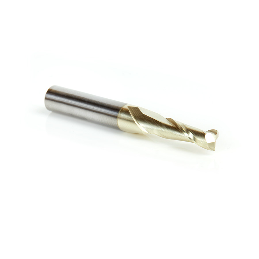 46042 Solid Carbide Up-Cut Spiral 3/16 Dia x 5/8 x 1/4 Shank x 2 Inch Long Composite, Fiberglass & Phenolic Cutting ZrN Coated Router Bit