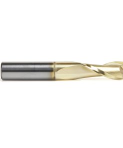 46045 Solid Carbide Up-Cut Spiral 3/8 Dia x 7/8 x 3/8 Shank x 2-1/2 Inch Long Composite, Fiberglass & Phenolic Cutting ZrN Coated Router Bit