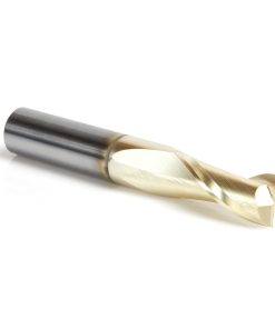 46045 Solid Carbide Up-Cut Spiral 3/8 Dia x 7/8 x 3/8 Shank x 2-1/2 Inch Long Composite, Fiberglass & Phenolic Cutting ZrN Coated Router Bit