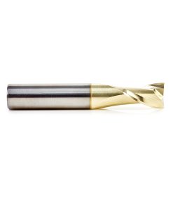 46047 Solid Carbide Up-Cut Spiral 1/2 Dia x 3/4 x 1/2 Shank x 3 Inch Long Composite, Fiberglass & Phenolic Cutting ZrN Coated Router Bit