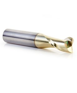 46047 Solid Carbide Up-Cut Spiral 1/2 Dia x 3/4 x 1/2 Shank x 3 Inch Long Composite, Fiberglass & Phenolic Cutting ZrN Coated Router Bit