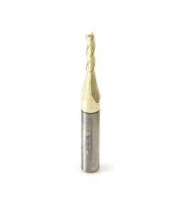 46090 Solid Carbide Up-Spiral 1/8 Dia x 1/2 x 1/4 Shank x 2 Inch Long Composite, Fiberglass & Phenolic Cutting ZrN Coated Router Bit