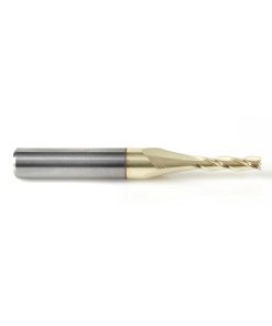 46090 Solid Carbide Up-Spiral 1/8 Dia x 1/2 x 1/4 Shank x 2 Inch Long Composite, Fiberglass & Phenolic Cutting ZrN Coated Router Bit