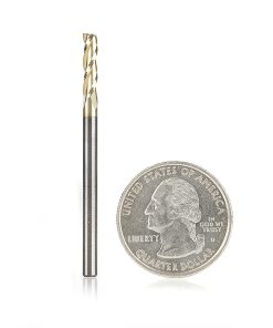 46091 Solid Carbide Up-Cut Spiral 1/8 Dia x 1/2 x 1/8 Shank x 2 Inch Long Composite, Fiberglass & Phenolic Cutting ZrN Coated Router Bit