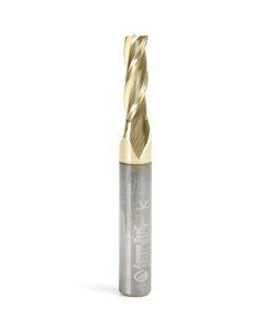 46092 Solid Carbide Up-Cut Spiral 3/16 Dia x 5/8 x 1/4 Shank x 2-1/2 Inch Long Composite, Fiberglass & Phenolic Cutting ZrN Coated Router Bit