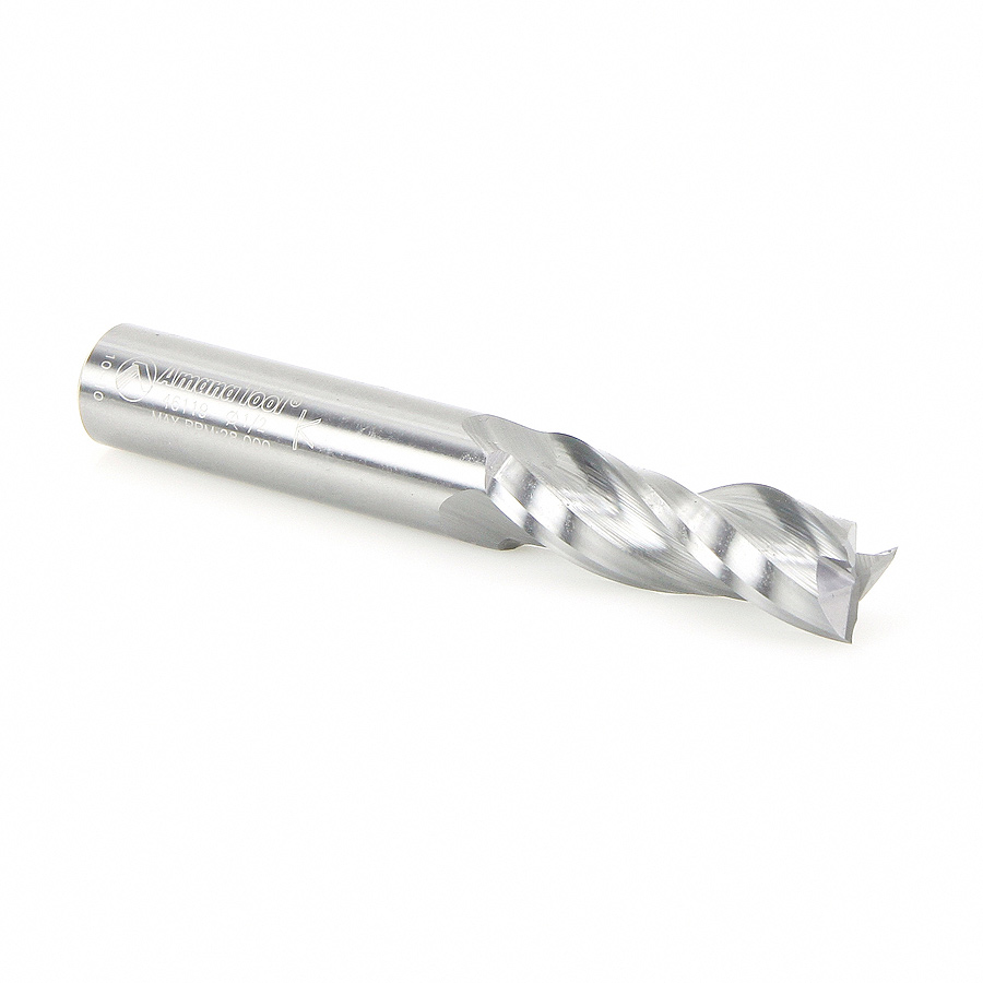 46116 Solid Carbide Spiral Plunge 1/2 Dia x 1-1/2 x 1/2 Inch Shank Up-Cut, 3-Flute