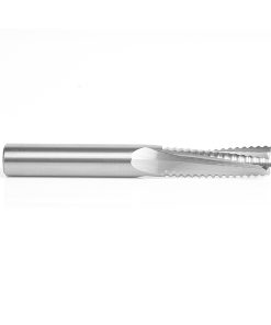46124 CNC Solid Carbide Roughing Spiral 3 Flute Chipbreaker 1/2 Dia x 1-5/8 x 1/2 Inch Shank Up-Cut Router Bit
