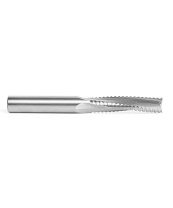 46126 CNC Solid Carbide Roughing Spiral 3 Flute Chipbreaker 1/2 Dia x 2 Inch x 1/2 Shank Up-Cut Router Bit